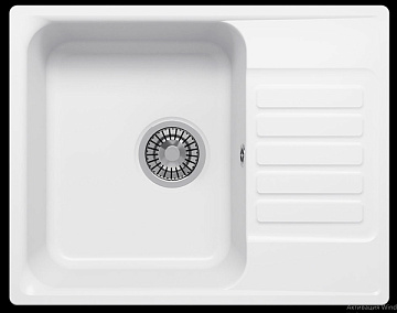 Мойка кухонная кварцевая POLIGRAN QuartzBond 600 ТУМАН (С СИФОНОМ)