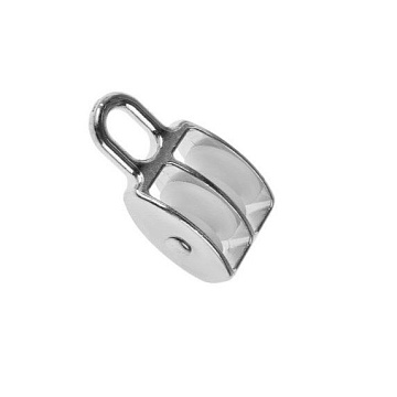 Блок двойной, с нейлоновым колесом 15мм