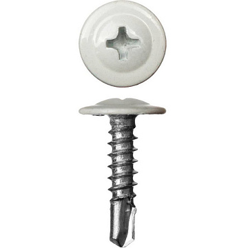 4.2х19 Саморез с прессшайбой сверло RAL9003 белый (500)