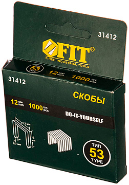 Скобы для мебельного 1000шт FIT 12мм тип53 31412