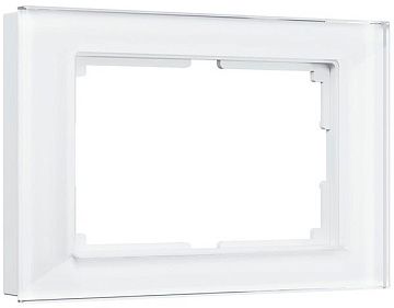 Рамка для двойной розетки WL01-Frame-01-DBL (белый,стекло)