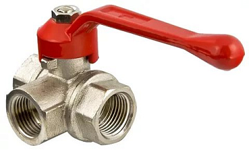 Кран шаровый 3-ходовой L-обр. (Valtec) d20(3/4) (VT360