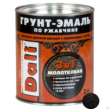 Эмаль DALI молотковая черный 2,0л