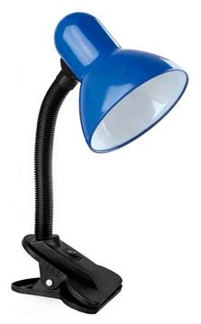Настольная лампа Camelion KD-320 C06 синий прищепка 60Вт, E27