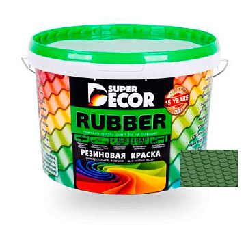 Краска резиновая SUPER DECOR №1 ондулин зеленый 6 кг