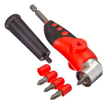 Адаптер для бит на угол 105гр, с набором бит 6пр 657-051