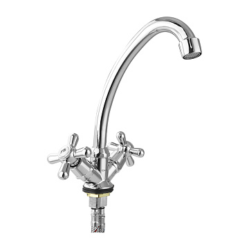 ююСмеситель TORNADO для кухни металлокерамика на гайке (4135)