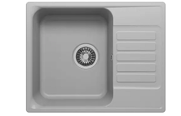 юМойка кухонная кварцевая POLIGRAN QuartzBond 600 ГРЭЙ (БЕЗ СИФОНА)