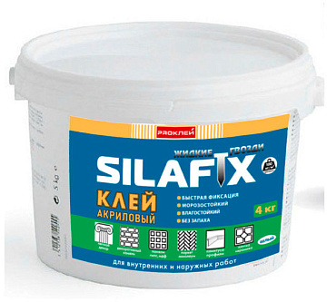 Клей акриловый SILAFIX белый 4кг FS-50 PROклей (4)
