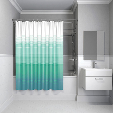 Штора в ванную полиэстр, без колец IDDIS 200*200 BLUE HORIZON (301P20RI11)