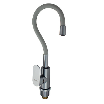 Смеситель BRIMIX для кухни из алюминия, гибкий гусак, цвет ТИТАН (88209)