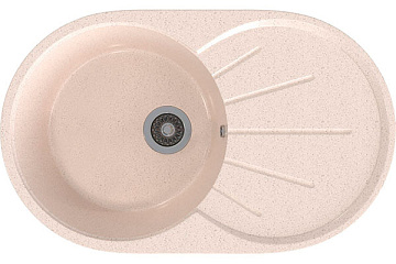 Мойка из искусственного мрамора MIXLINE ML-GMS05 овал с крылом 735*455*170 БЕЖЕВЫЙ (328)