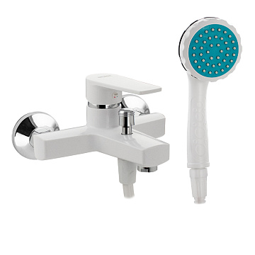 Смеситель АБС-ПЛАСТИК BRIMIX для ванны, короткий излив, шаровый БЕЛЫЙ (4401)