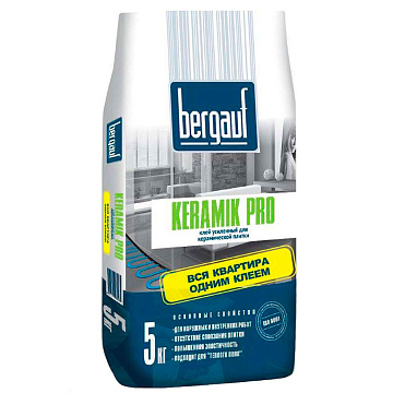 Keramik Pro 5кг- клей усиленный для керамической плитки, теплого пола