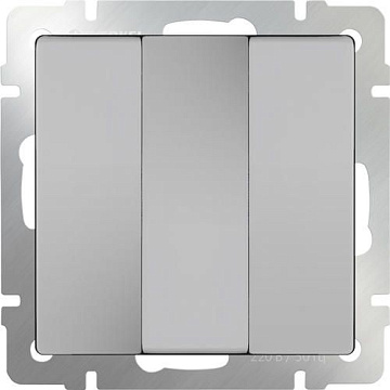 Механизм выключателя WERKEL 3кл (серебряный) WL06-SW-3G