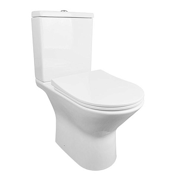 Унитаз (компакт) AZARIO "FRETTA NEW" БЕЗОБОДКОВЫЙ, слив 3/6л., сиденье ДЮРОПЛАСТ МИКРОЛИФТ (AZ-1223)