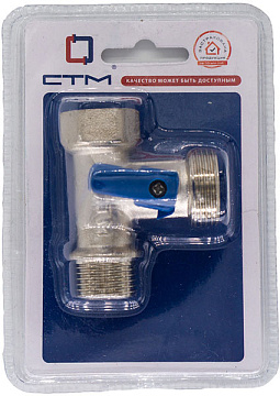 Кран шар. д/быт. прибор. 1/2"х3/4"х1/2"\ г/ш/ш флажок, хром CTM