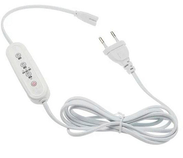 Таймер с вилкой и разъемом L,N для фито светильника, 220В. 150Вт. Провод 2 метра.