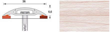 Порог с монт. кан  36мм 0,9м "Идеал" Клен белый
