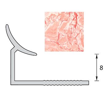 Раскладка Ideal  Мрамор розовый  8 мм внутренняя 2,5 м (уп. - 25 шт.)