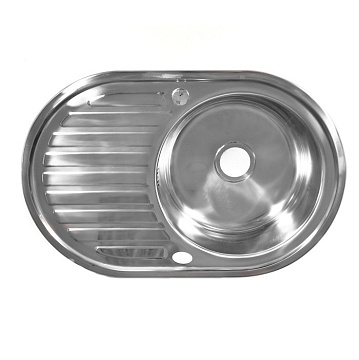 Мойка из нержавеющей стали врезная FABIA 77*50 (ПРАВАЯ) толщина 0,8мм, глубина 180мм (62329R)