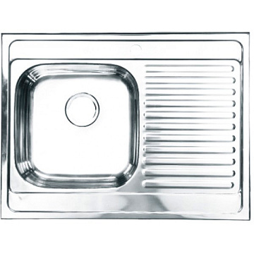 Мойка из нержавеющей стали накладная 50*80 (ЛЕВАЯ) толщина 0,4мм, глубина _мм (Китай)