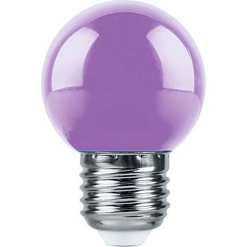 Лампа с/д FERON E27 LB-37 5LED/1W 230V фиолетовый шарик 