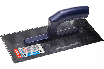 Гладилка ЗУБР нерж. с пластик. ручкой зубчатая 4*4мм 0804-04