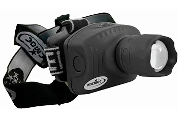 Фонарь Космос с/д налобный H3, LED 1*3W, регулир фокус, 3*ААА, батарейки в компл