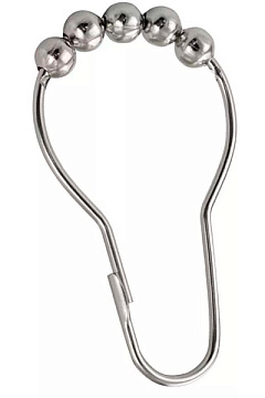 Кольца для штор и карнизов в ванную и душевую, хромированные, из нержавеющей стали (12шт) (75005)