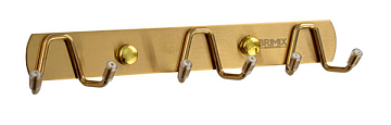 Крючок на планке 6шт BRIMIX матовое золото (5833)