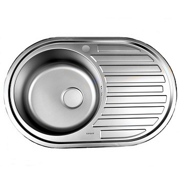 юМойка MAGNUS врезная 770*500L, 1мм, глубина 200мм большой сифон (7108DL)