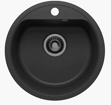 Мойка кухонная кварцевая POLIGRAN QuartzBond 480 УГОЛЬ с сифоном