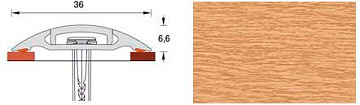 Порог с монт. кан  36мм 0,9м "Идеал" дуб сафари