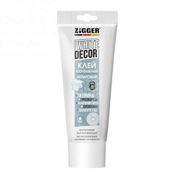 Клей ZIGGER WHITE DEKOR акриловый для декора, белый 250г (12шт)