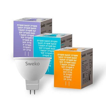 Лампа Sweko MR16-7W-230-6500K-GU5,3