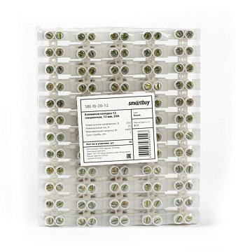 Колодка клеммная Smartbuy 12 секционная, 4 мм, 3А  (SBE-tb-03-04)