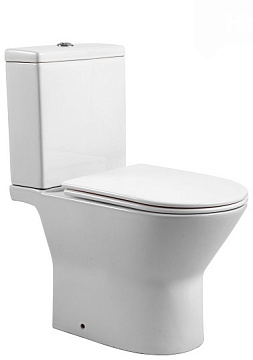 юУнитаз (компакт) AQUATEK ЛЕОН БЕЗОБОДКОВЫЙ, слив 3/6л., сиденьеПЛАСТИК МИКРОЛИФТ (AQ2785-00)