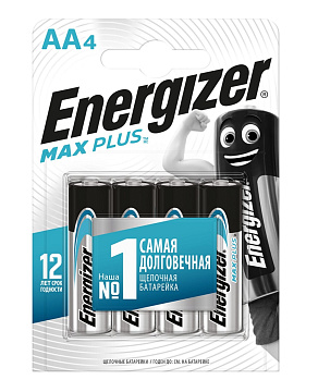 Элемент питания ENERGIZER Max Plus 4 шт AA/E9 упаковка <E301325003>