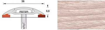 Порог с монт. кан  36мм 0,9м "Идеал" Сосна белая