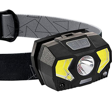 Фонарь КОСМОС KocHuntHelper5W, 3Вт ХРЕ светодиод, 2*2Вт СОВ диоды, красный светодиод