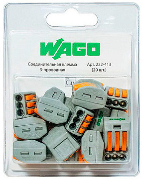 Клемма безвинтовая WAGO 3*0.08-4.0 222-413