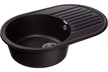 юМойка кухонная кварцевая GRANFEST QUARTZ GF-Z18 740x480 ЧЕРНЫЙ (БЕЗ СИФОНА)