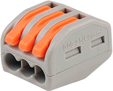 Клемма монтажная СМК PTC-3P 222-413 450V 32A 0,08-2,5(4.0)mm2 /50шт./Jazzway