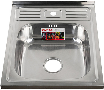 Мойка из нержавеющей стали накладная FABIA 50*60 толщина0,6мм глубина 17см (62272)