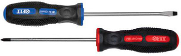 Отвертка FIT CrV SL 4*100мм магн. 55134
