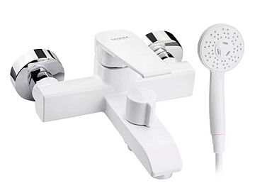 Смеситель АБС-ПЛАСТИК BRIMIX для ванны короткий излив шаровый БЕЛЫЙ (5575)