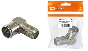 Переходник TV TDM гнездо F- гнездо угловой, инд.SQ1809-0015