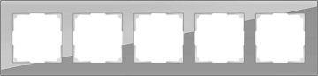 Рамка на 5 поста (серый, стекло ) WL01-Frame-05 стекло