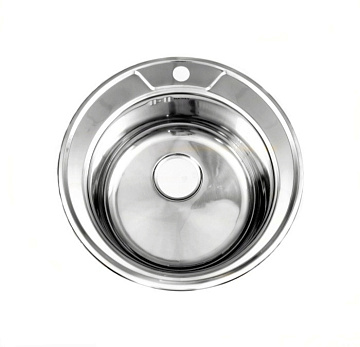 Мойка MAGNUS врезная, круглая d-490мм, гл -200мм большой сифон (7104)
